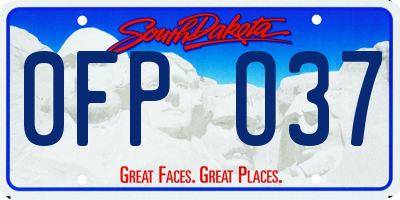 SD license plate 0FPO37