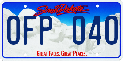 SD license plate 0FPO40