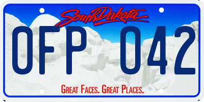SD license plate 0FPO42