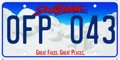 SD license plate 0FPO43