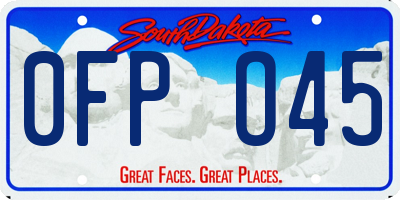 SD license plate 0FPO45