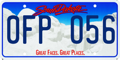 SD license plate 0FPO56