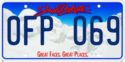 SD license plate 0FPO69