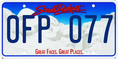SD license plate 0FPO77