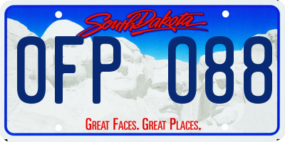 SD license plate 0FPO88