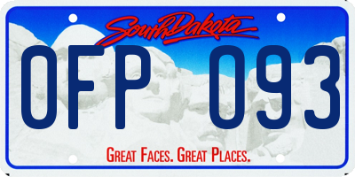 SD license plate 0FPO93