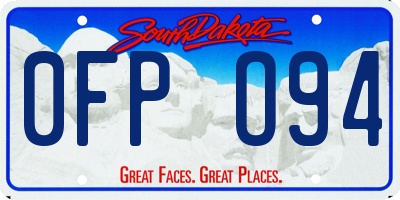 SD license plate 0FPO94