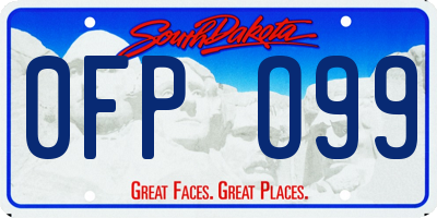 SD license plate 0FPO99