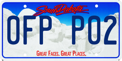 SD license plate 0FPP02