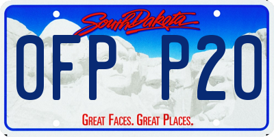 SD license plate 0FPP20