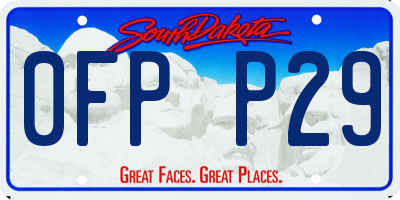 SD license plate 0FPP29