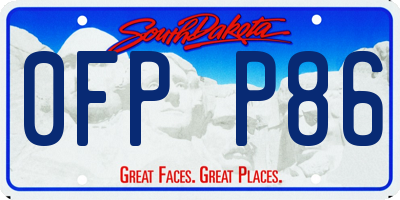 SD license plate 0FPP86