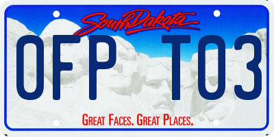 SD license plate 0FPT03