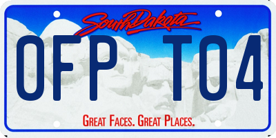 SD license plate 0FPT04