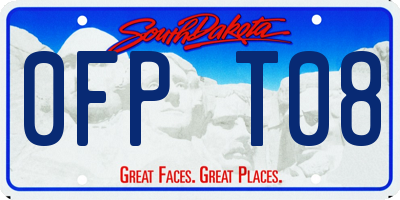 SD license plate 0FPT08