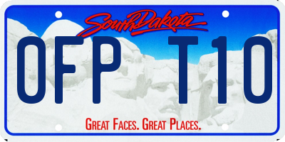 SD license plate 0FPT10