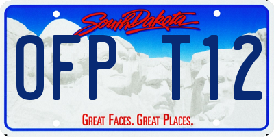 SD license plate 0FPT12