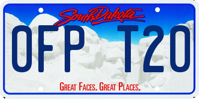 SD license plate 0FPT20