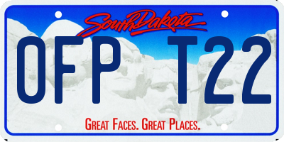 SD license plate 0FPT22