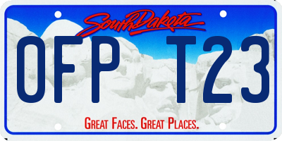 SD license plate 0FPT23