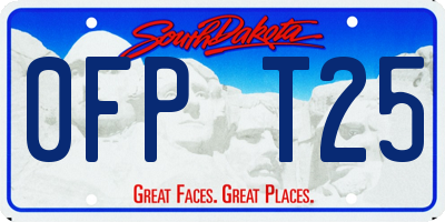 SD license plate 0FPT25