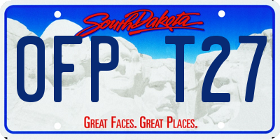 SD license plate 0FPT27