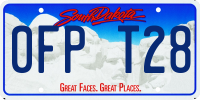 SD license plate 0FPT28