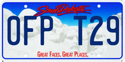SD license plate 0FPT29