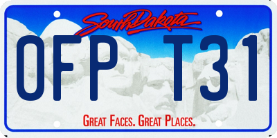 SD license plate 0FPT31