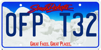 SD license plate 0FPT32