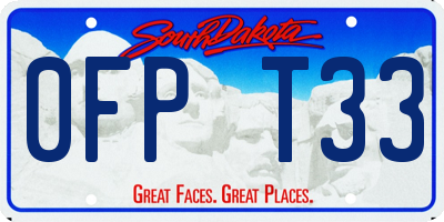 SD license plate 0FPT33