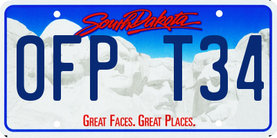 SD license plate 0FPT34