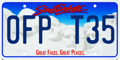 SD license plate 0FPT35