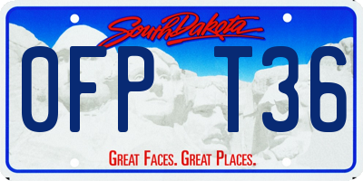 SD license plate 0FPT36