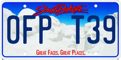 SD license plate 0FPT39