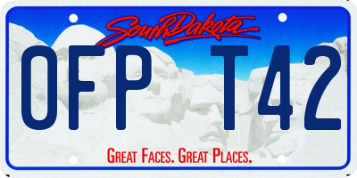 SD license plate 0FPT42