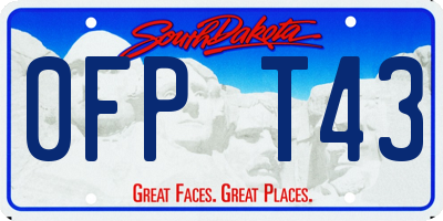 SD license plate 0FPT43