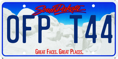 SD license plate 0FPT44