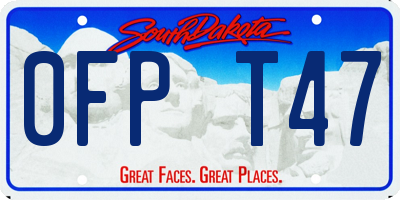SD license plate 0FPT47