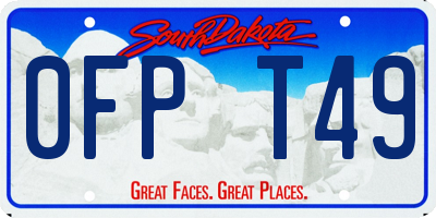 SD license plate 0FPT49
