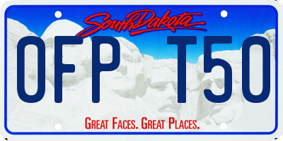 SD license plate 0FPT50