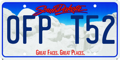 SD license plate 0FPT52