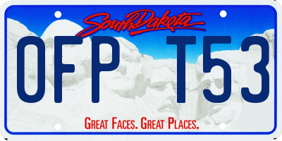 SD license plate 0FPT53