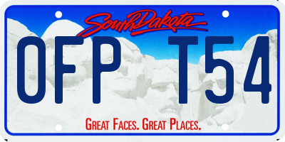 SD license plate 0FPT54