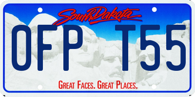 SD license plate 0FPT55