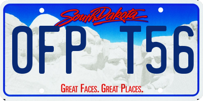 SD license plate 0FPT56