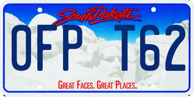 SD license plate 0FPT62