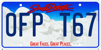 SD license plate 0FPT67