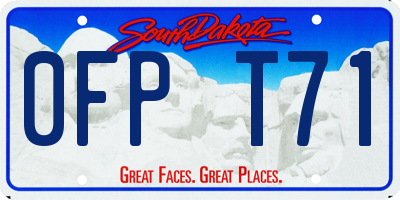 SD license plate 0FPT71