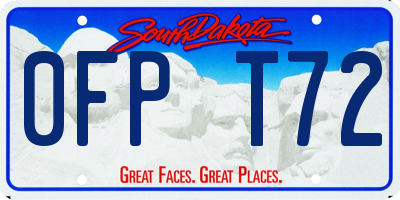SD license plate 0FPT72